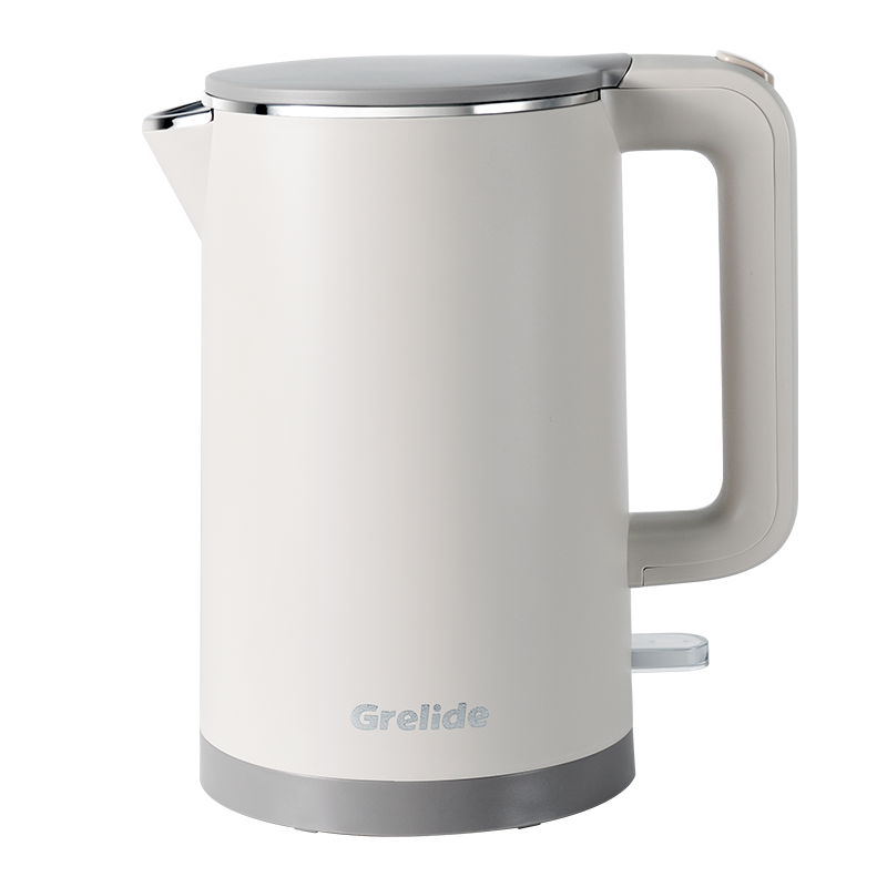 格来德 D1703AK电热水壶1.7L容量 一键保温双层防烫烧水壶无缝一体内胆304不锈钢高颜值电水壶 安哥拉红