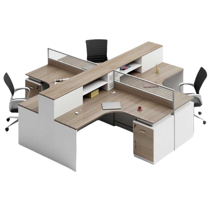 铭思达屏风卡座十字型四人位含柜椅套