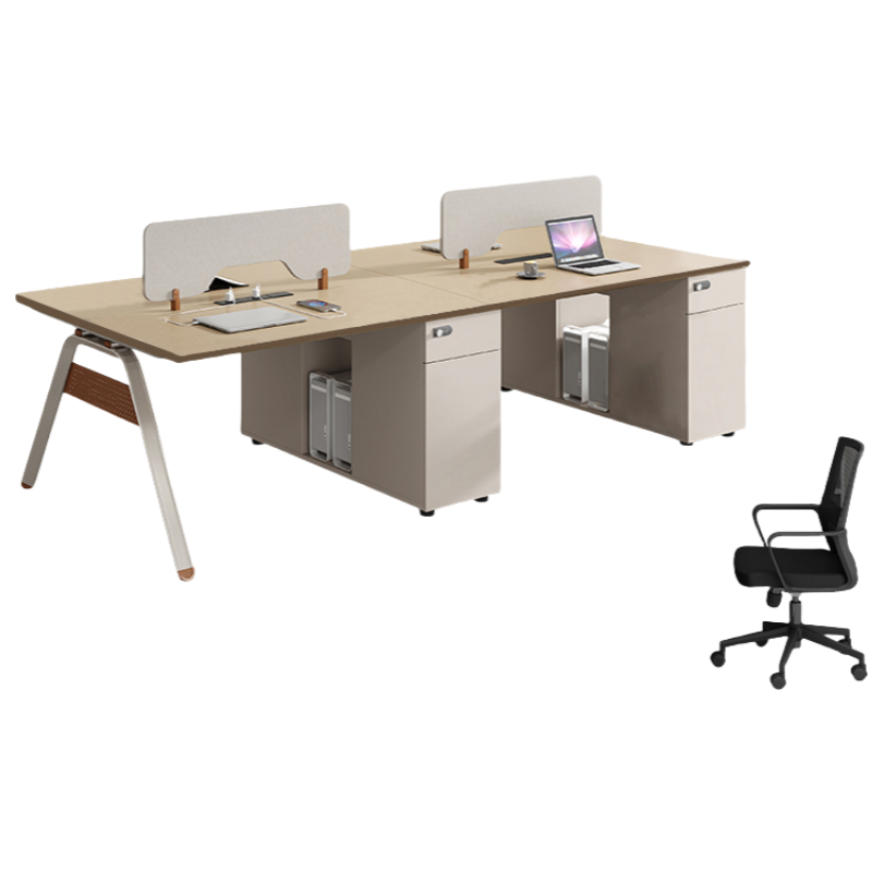 豫龙都 屏风办公桌+椅 四人 套