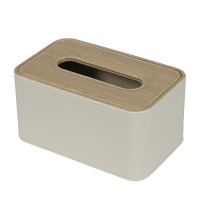 山之只 皮质木纹纸巾盒 195*125*98mm 个