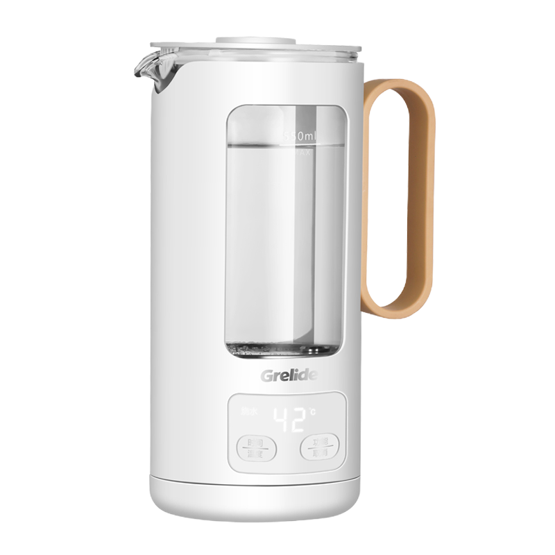格来德 (Grelide)G105E 养生壶桌面电水壶养生杯0.5L小型便携式家用防爆耐高温玻璃小功率烧水壶