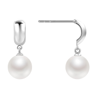 周大福时尚简约S925银镶淡水珍珠耳钉女AQ33324礼物