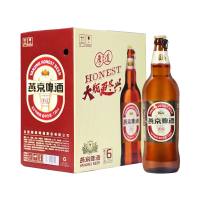 燕京啤酒厚道8度黄啤720ML*6瓶整箱玻璃瓶啤酒特价批发