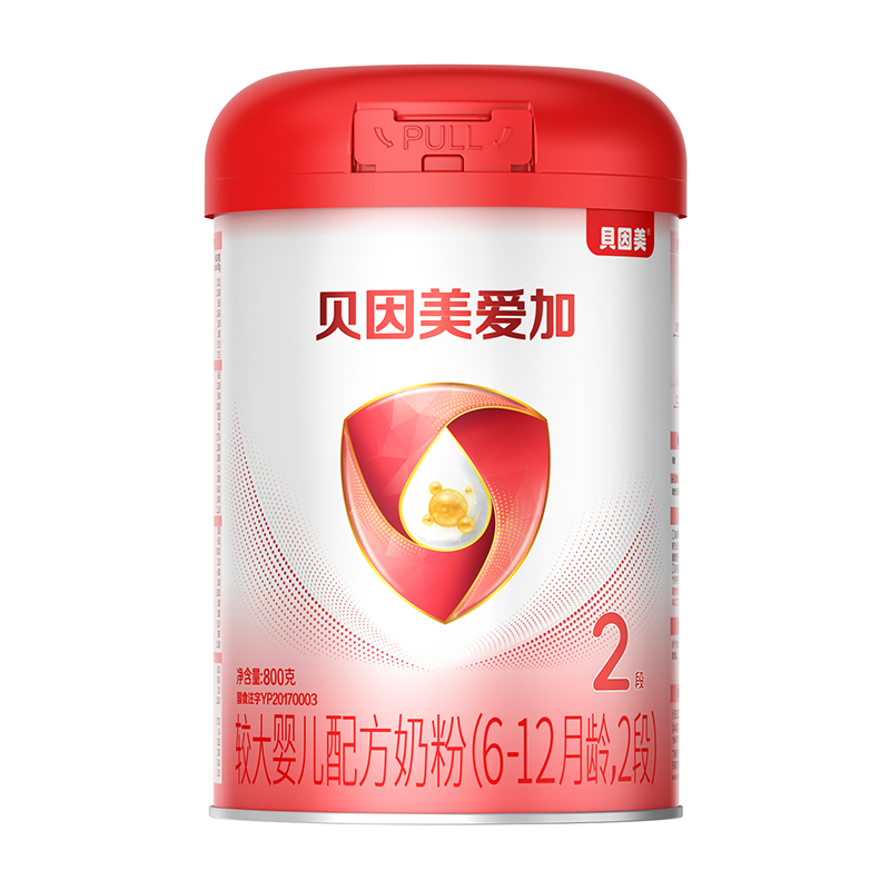 贝因美爱加2段800克罐装奶粉6-12个月宝宝专用营养丰富易吸收