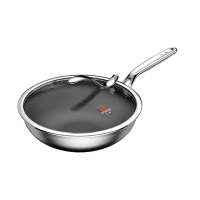 三禾炒锅32cm无涂层纯钛不粘锅少油烟平底炒菜锅GC32F1