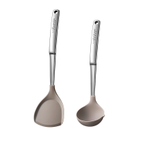 莱柏顿316L不锈钢硅胶锅铲家用不粘锅专用食品级耐高温炒菜铲子厨具套装