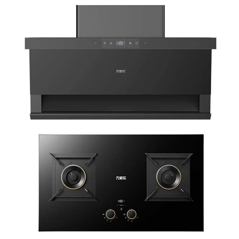 万家乐 25m³顶侧三腔AI自巡航变频油烟机 TAK8+AY9 25立方大吸力家用吸油烟机 5.2KW家用灶具两件套装家