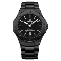 探索者系列男士自动机械表黑骑士夜光防水钢带手表送男友礼物 潮酷黑 36590216