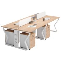 伟樽长条培训桌四人位带四柜240*120*75cm套