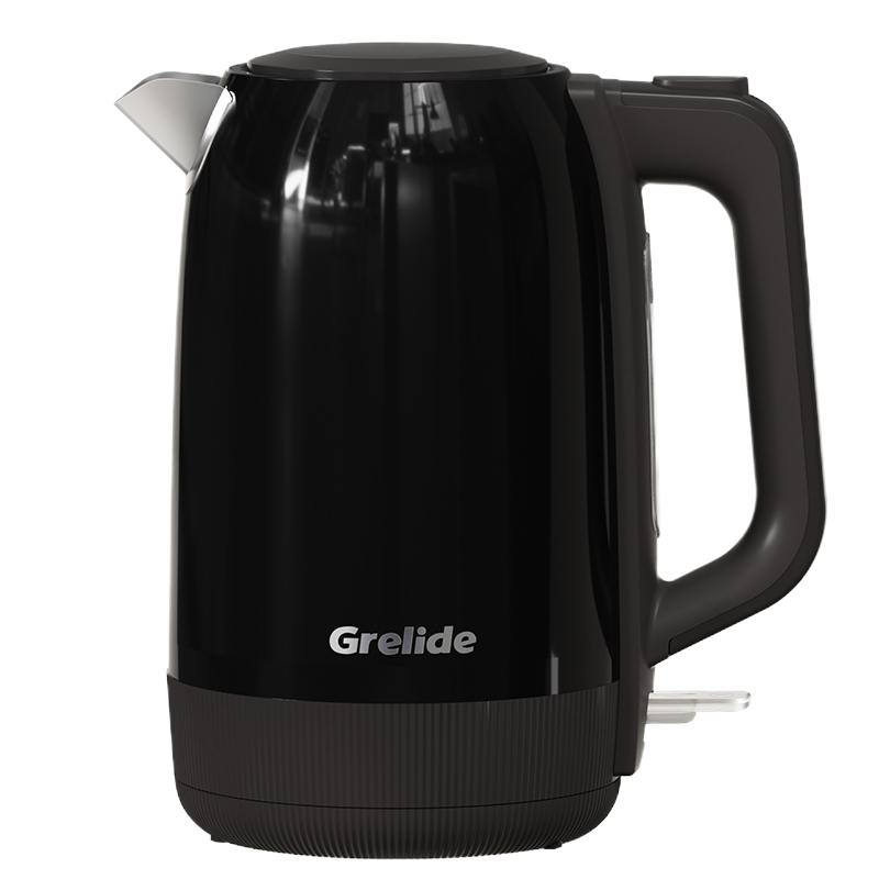 格来德 (Grelide)520SC 烧水壶316L不锈钢电热水壶轻音电水壶2L大容量双层防烫热水壶家用 黑色