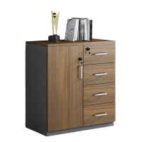 铭思达矮柜胡桃色一门四抽台