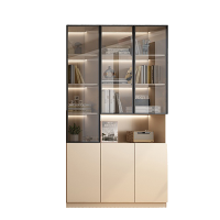 圣承启 玻璃门书柜 三门台