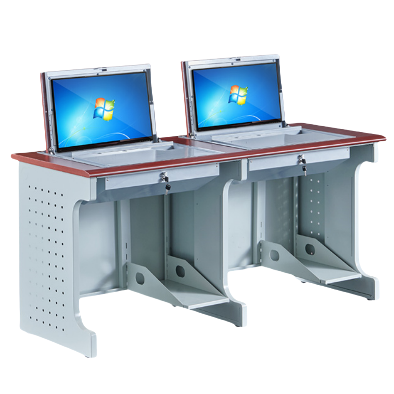 铭思达翻转电脑桌双人位张