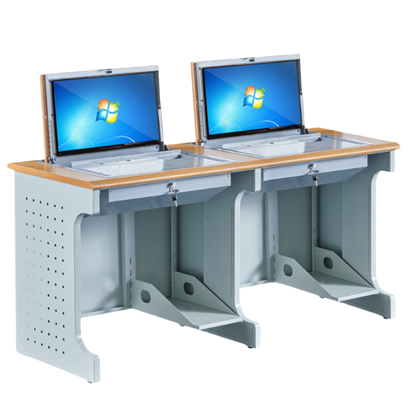 铭思达翻转电脑桌双人位张