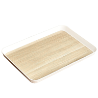 高颜值木纹托盘长方形中号家用茶盘放水杯茶杯收纳盘客厅盘子 托盘 36.5*25.5*3cm 个