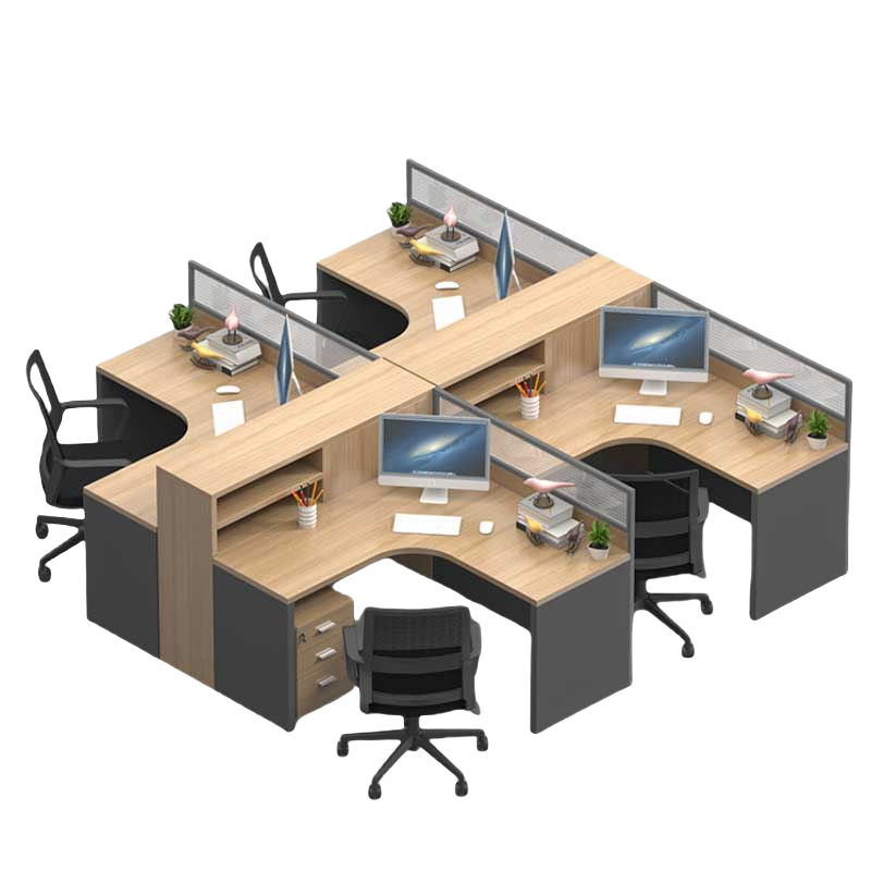 铭思达屏风办公桌出字型四人位套