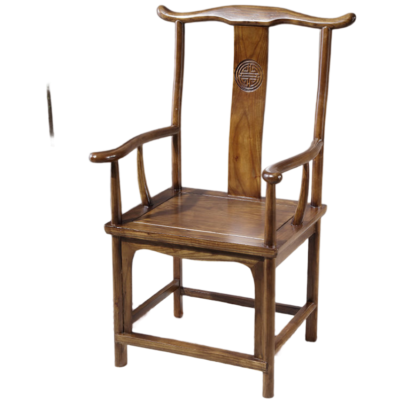 质凡实木椅子靠背椅单人椅中式茶椅官帽椅