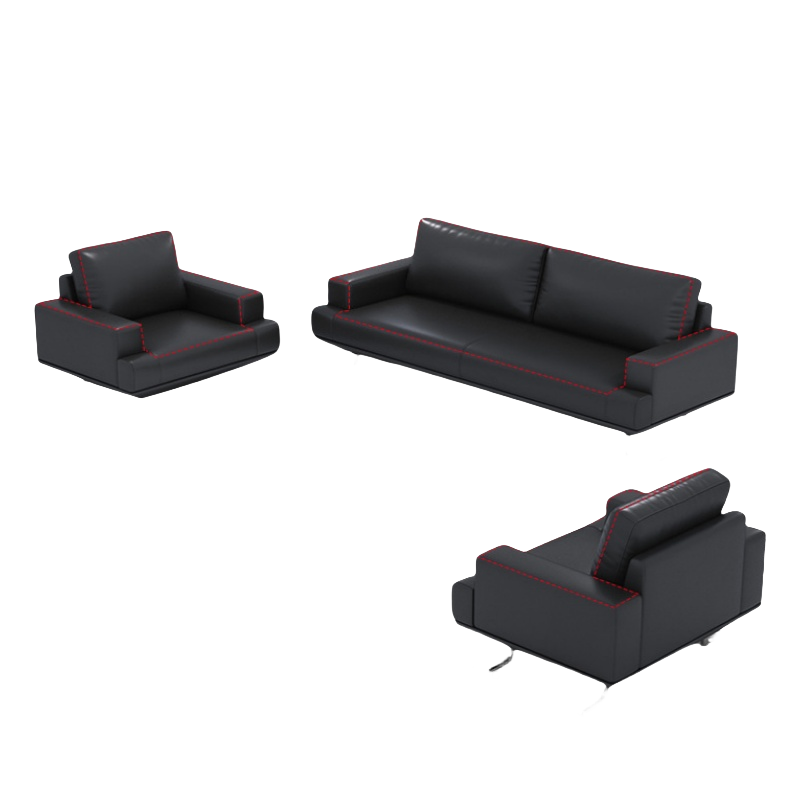 乐琪艺真皮沙发3+1+1组