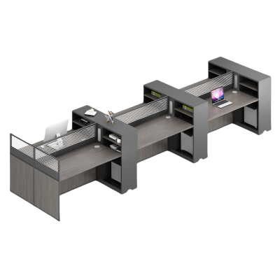 伟樽屏风办公桌六人位450*120*110cm张