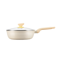 炊大皇煎锅28cm节能少油烟厚底薄壁大白聚油不粘锅JG28DB-H