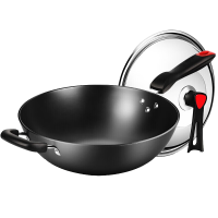 炊大皇炒锅无涂层抗刮耐磨纯度高无杂质传世不锈铸铁炒锅C34D2