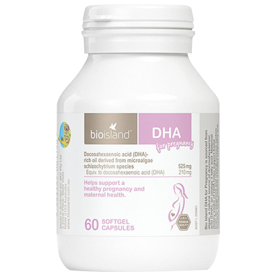 佰澳朗德(Bio island)澳洲原装进口婴幼儿孕期哺乳期dha孕妇海藻油软胶囊孕妇DHA60粒/瓶 香港/保税随机发