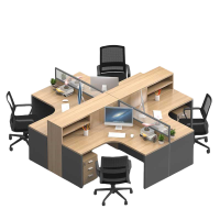 铭思达屏风职员桌十字型四人位套