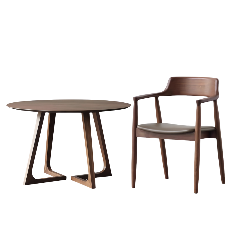 芙首泰实木洽谈桌900*900*750mm(1桌4椅)套