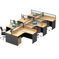 铭思达屏风工位办公桌六人位套