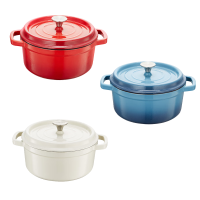 炊大皇汤锅22cm不粘锅锁水凝鲜铸铁珐琅汤锅JDH22(颜色随机)