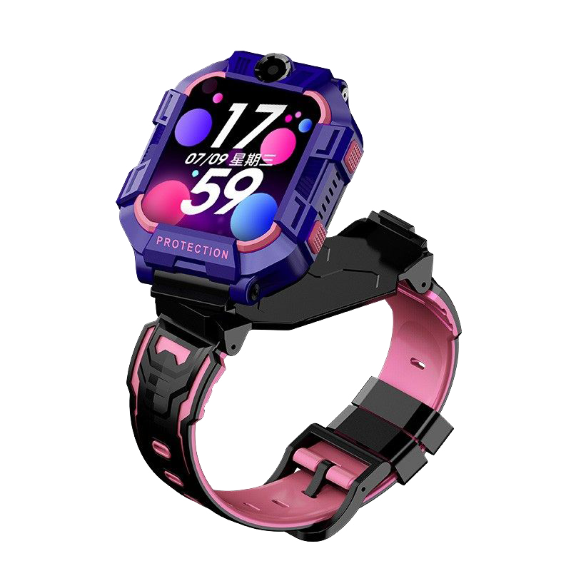 小霸王儿童智能电话手表A68升级版防水正品男女孩小学生全网通AI机器人视频通话定位手表 幻紫色