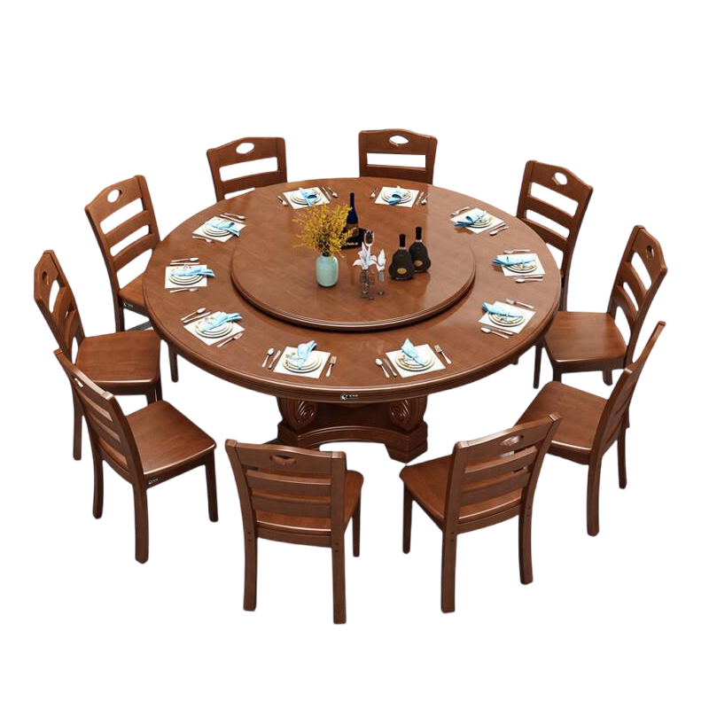 星伟卓 餐桌 1.5m+10椅带转盘套