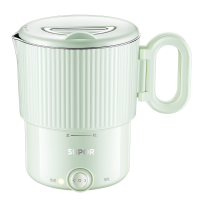 苏泊尔(SUPOR)携式烧水壶电水壶折叠不锈钢 0.8L烧水杯旅行出差养生冲奶电热水壶泡面杯SW-08T02B