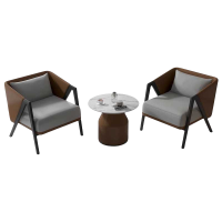 铭思达洽谈桌棕色一桌两椅套