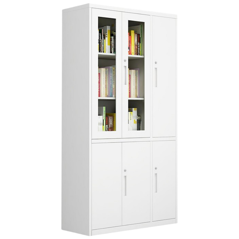 洛克菲勒办公文件柜铁皮柜资料柜带锁亚光灰六文件柜右 YGH17 高1850*1180*400(单位:台)