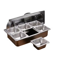 信森洛 不锈钢加冰保鲜盒 六格/套