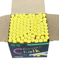 御杰黄色粉笔100支儿童涂鸦笔无尘粉笔绿板黑板报用笔老师学生专用粉笔