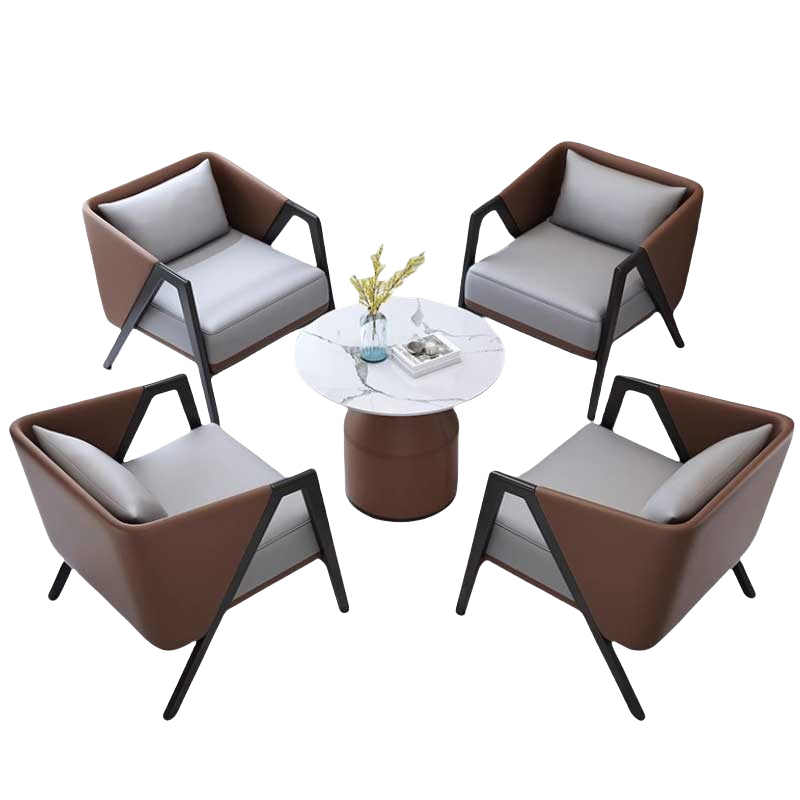 铭思达洽谈桌棕色一桌四椅套