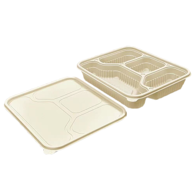 铂锜澳四格玉米淀粉基餐盒/ 1100ml-200套/箱
