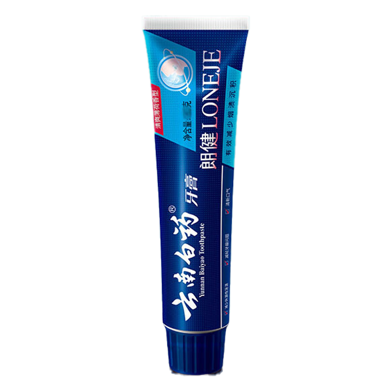 云南白药烟后去渍吸烟人士朗健牙膏清新口气去渍清爽薄荷180g 1支