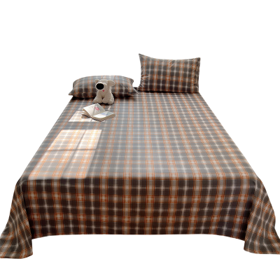 晨磊 床单三件套 230*250cm(灰橘格) 套