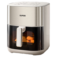 苏泊尔(SUPOR)空气炸锅 双热源不用翻面 家用多功能 全自动一体机 6L可视 蒸汽嫩炸智能触控电炸锅KD60D872