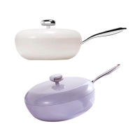 温仑山炒锅32cm防烧釉鹅卵石0涂层不粘炒锅VE057(颜色随机)