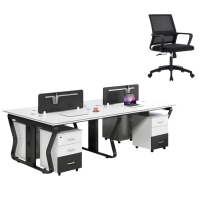 桃锦堂办公桌椅四人套