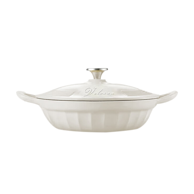 温仑山珐琅锅27cm大容量大容量汤锅布尼卡星白VE051