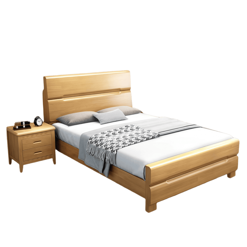 鑫木樽床+床头柜120cm套