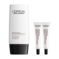 欧莱雅男士美白防晒霜耀白修颜隔离防晒乳祛斑保湿护肤 防晒霜60ml*2+7.5ml*2