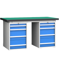 豫龙都工具桌双四斗张