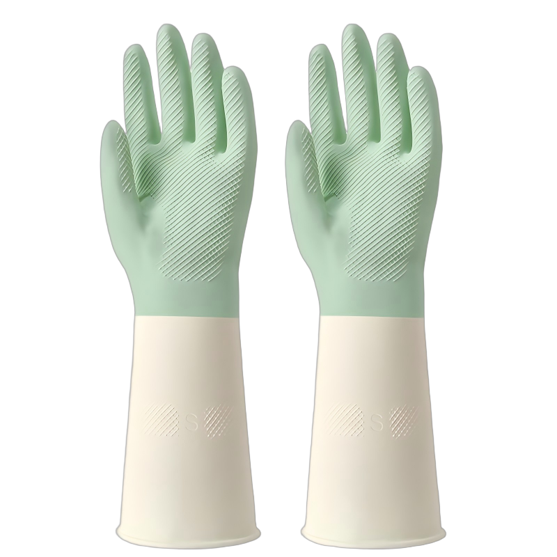 天富星 家务洗碗手套女防水耐用厨房刷锅洗菜洗衣服家用清洁神器橡胶加厚 双