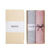 HOYO厚祐毛巾柔软亲肤茜空洗脸面巾礼盒单条装浅灰色+浅粉色JP8038